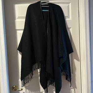Ann Taylor Pancho with Faux Leather Trim